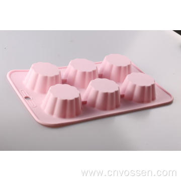 Food Grade 6 Cup Flower Silicone Cupcake Mold